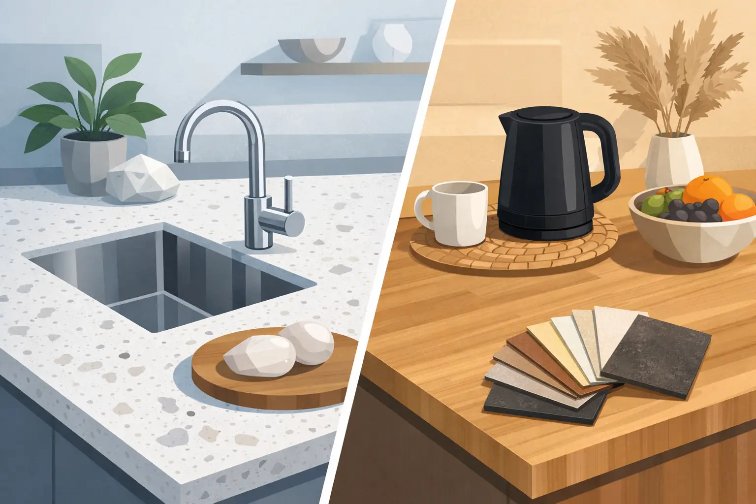 Quartz Versus Laminate Countertops Compared